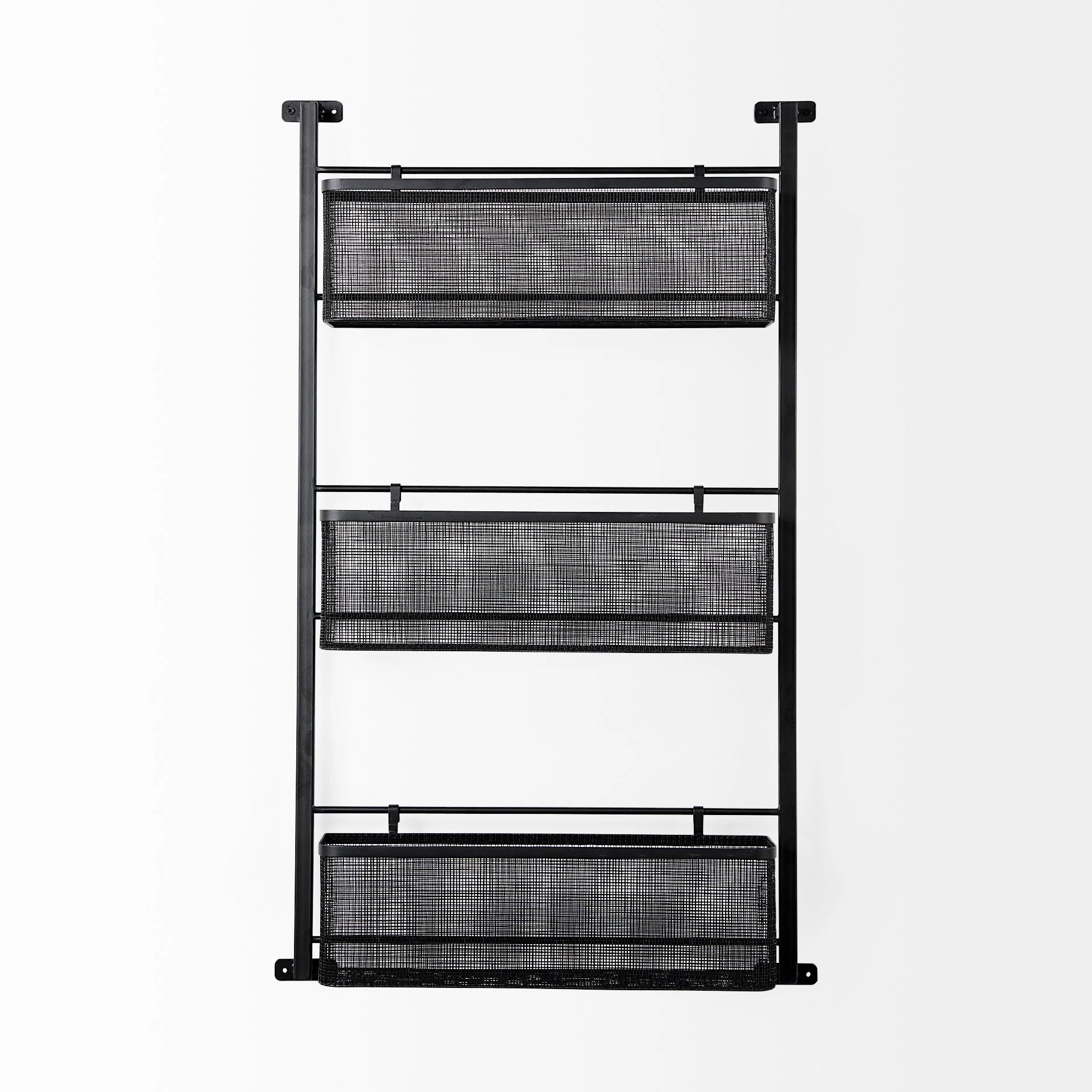 Cheap ๐ Mercana Macrinus Black Metal W/ Mesh Baskets Wall Mounted Shelf - 23.4"W X 5.5"D X 38.6"H ๐ฏ 2 Cheap ๐ Mercana Macrinus Black Metal W/ Mesh Baskets Wall Mounted Shelf - 23.4"W X 5.5"D X 38.6"H ๐ฏ - Image 2