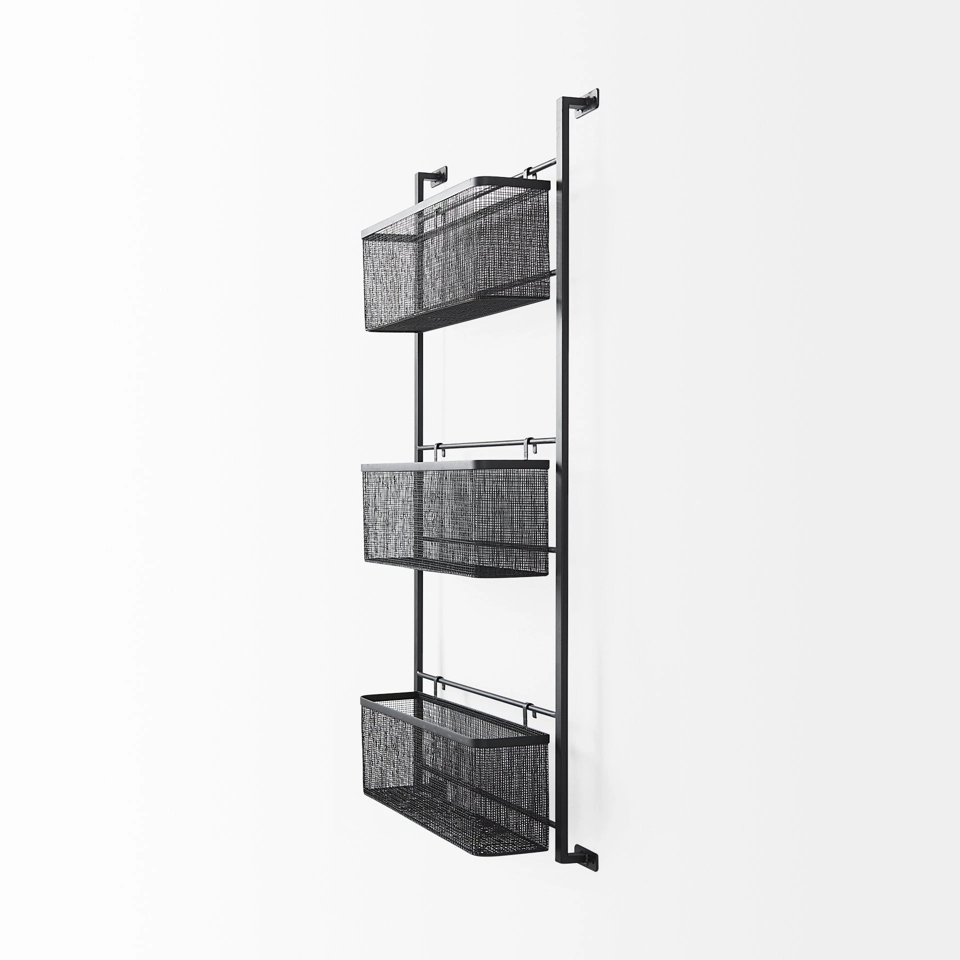 Cheap ๐ Mercana Macrinus Black Metal W/ Mesh Baskets Wall Mounted Shelf - 23.4"W X 5.5"D X 38.6"H ๐ฏ 3 Cheap ๐ Mercana Macrinus Black Metal W/ Mesh Baskets Wall Mounted Shelf - 23.4"W X 5.5"D X 38.6"H ๐ฏ - Image 3