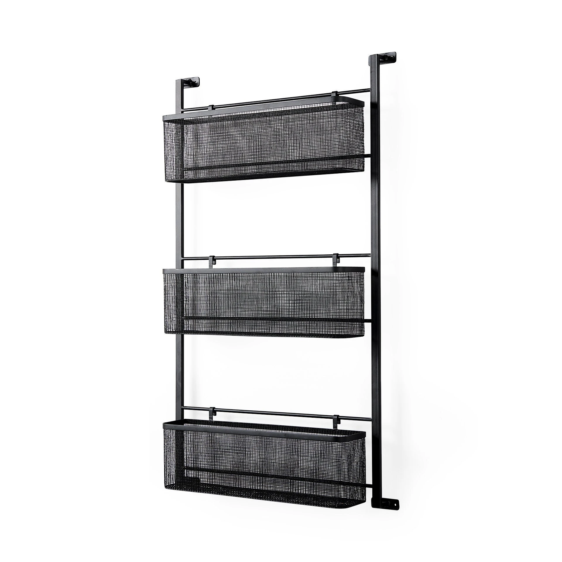 Cheap ๐ Mercana Macrinus Black Metal W/ Mesh Baskets Wall Mounted Shelf - 23.4"W X 5.5"D X 38.6"H ๐ฏ 1 Cheap ๐ Mercana Macrinus Black Metal W/ Mesh Baskets Wall Mounted Shelf - 23.4"W X 5.5"D X 38.6"H ๐ฏ