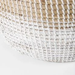 Budget 💯 Mercana Maddie 13.8L X 13.8W X 15.0H (Set Of 3) Light Brown W/White Dipped Seagrass Round Basket W/ Handles ⌛ -Mercana Shop Maddie 13.8L x 13.8W X 15.0H 28Set of 329 Light Brown W White Dipped Seagrass Round Basket W Handles 7