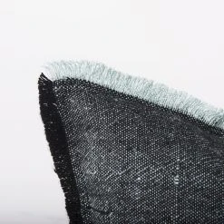 Hot Sale โ Mercana Malia Dark Gray Fabric W/ Teal Fringed Edges Pillow Cover ๐งจ 29 Hot Sale โ Mercana Malia Dark Gray Fabric W/ Teal Fringed Edges Pillow Cover ๐งจ -Mercana Shop Malia 14L x 26W Dark Gray Fabric Fringed Decorative Pillow Cover 14