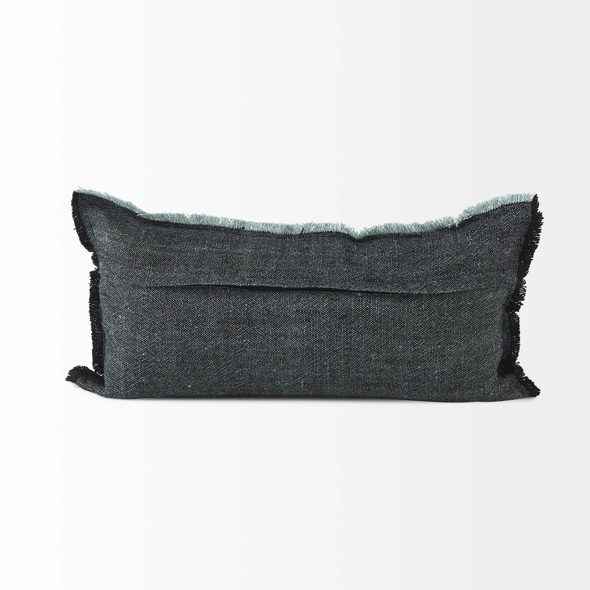 Hot Sale โ Mercana Malia Dark Gray Fabric W/ Teal Fringed Edges Pillow Cover ๐งจ 4 Hot Sale โ Mercana Malia Dark Gray Fabric W/ Teal Fringed Edges Pillow Cover ๐งจ - Image 4