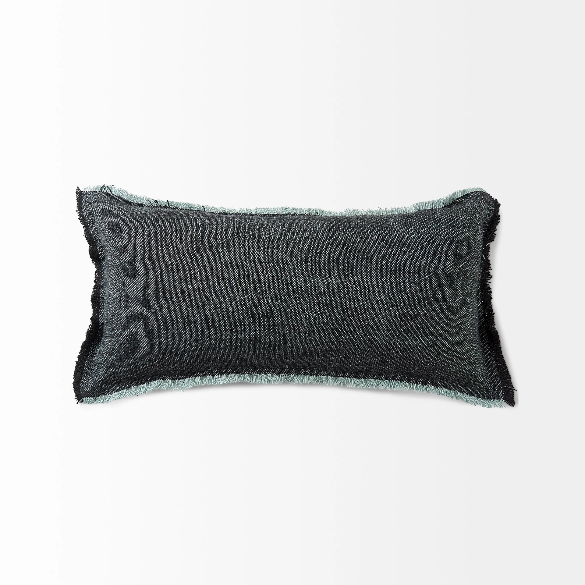 Hot Sale โ Mercana Malia Dark Gray Fabric W/ Teal Fringed Edges Pillow Cover ๐งจ 5 Hot Sale โ Mercana Malia Dark Gray Fabric W/ Teal Fringed Edges Pillow Cover ๐งจ - Image 5