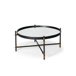 Best reviews of 🥰 Mercana Marshall Black Round Mirrored Top W/Metal Base Coffee Table 😀