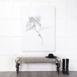 Coupon ⌛ Mercana Alhambra Gray Upholstered Seat W/ Black Solid Wood Legs Accent Bench - 55"W X 14"D X 18"H 😍 -Mercana Shop Mercana Alhambra 55 x 18 Upholstered Gray Seat Dark Wood Legs Accent Bench 8