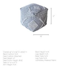 Cheapest 🥰 Mercana Brinket Gray/Cream Polyester Handwoven Square Pouf 😉 -Mercana Shop Mercana Brinket Gray Cream Polyester Handwoven Square Pouf 5