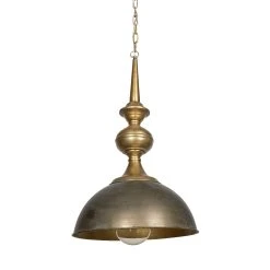 Best reviews of 💯 Mercana Capsa Antique Gold & Silver Toned Metal Dome Pendant Light - 17"W X 17"D X 29"H 💯