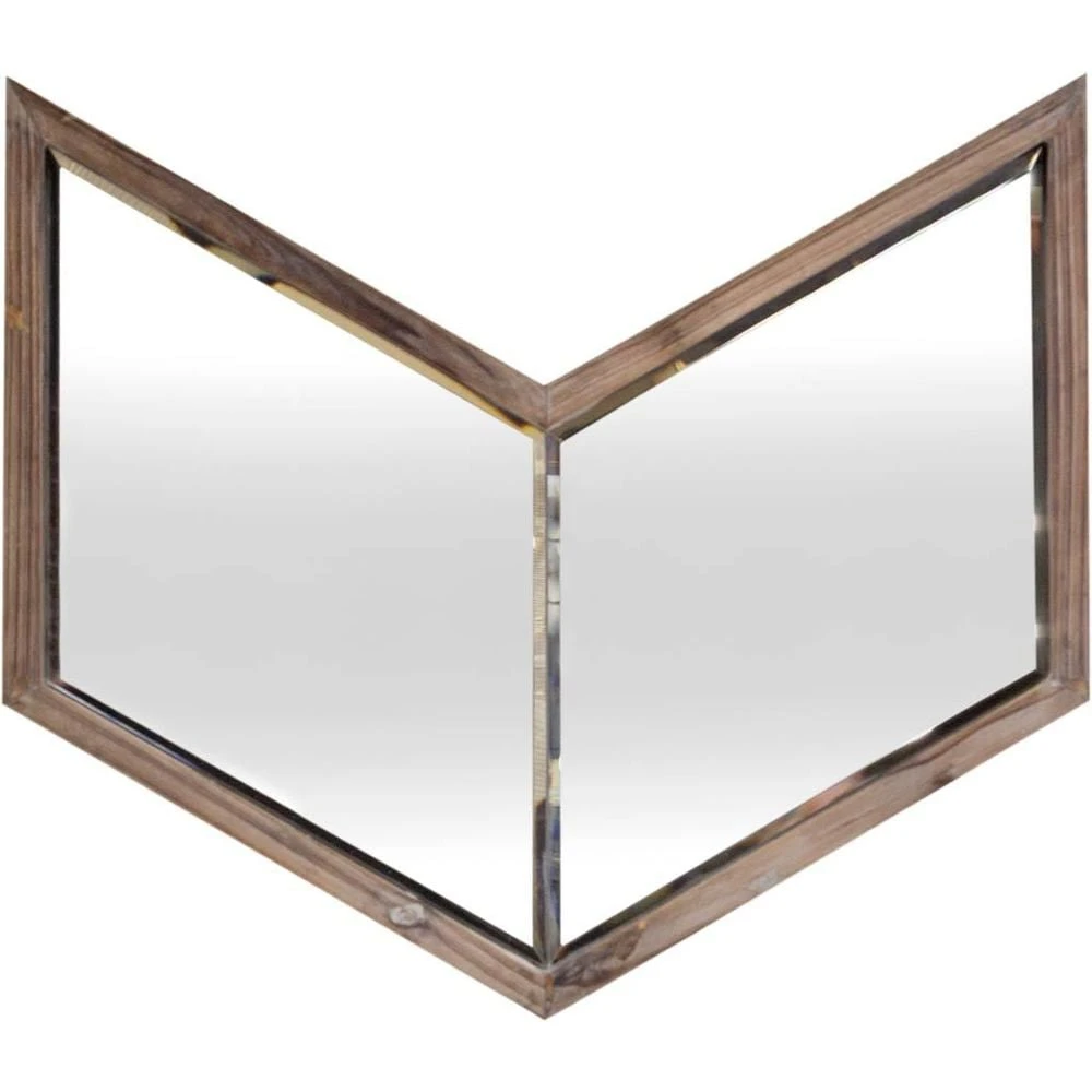 Brand new ๐ Mercana Chevren 26 X 22 Medium Brown Wood Frame Mirror - A ๐ 1 Brand new ๐ Mercana Chevren 26 X 22 Medium Brown Wood Frame Mirror - A ๐