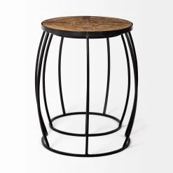 Hot Sale 💯 Mercana Clapp III 20 X 26 Set Of Two Round Top Wooden And Black Metal Frame Nesting Accent Tables - 20.0L X 20.1W X 26.0H 🥰 -Mercana Shop Mercana Clapp III 28Set of 229 Wooden Side Table 2