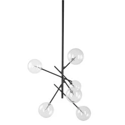Discount ๐ Mercana Cody II (36" X 52") Black Metal Glass Globe Six Bulb Chandelier - 36.0L X 36.0W X 52.0H ๐งจ
