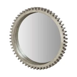 Best deal 🔥 Mercana Cog Mirror 44" Round Gray Wood Frame Mirror - A ⌛