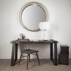 Best deal 🔥 Mercana Cog Mirror 44" Round Gray Wood Frame Mirror - A ⌛ -Mercana Shop Mercana Cog Mirror IV Mirror 9bf7f2f0 1ef7 4887 8ce9 98b8013c6e27