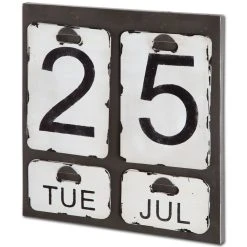 Best Pirce 🛒 Mercana Dario White Metal Distressed Hanging Day Calendar - Small 💯