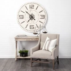 Budget ❤️ Mercana Devonshire 42" Round Oversized Farmhouse Wall Clock - 42.0L X 42.1W X 3.1H 🌟 -Mercana Shop Mercana Devonshire 4222 Round Oversized Farmhouse Wall Clock 5