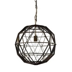 Budget 😀 Mercana Dyson I Black Metal Triangular Orb Pendant Light - 18.0L X 18.0W X 18.0H ✔️