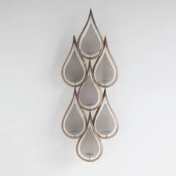 Hot Sale โญ Mercana Edidon Gold Metal Tear Drop Candle Display - 20.1"W X 6"D X 52"H ๐