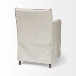 Discount ✔️ Mercana Elbert II Cream Fabric Slip-Cover W/ Brown Solid Wood Frame Dining Chair - 23.5"W X 22"D X 35.5"H 😍 -Mercana Shop Mercana Elbert I Dining Chair 4