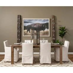 Discount ✔️ Mercana Elbert II Cream Fabric Slip-Cover W/ Brown Solid Wood Frame Dining Chair - 23.5"W X 22"D X 35.5"H 😍 -Mercana Shop Mercana Elbert I Dining Chair 6