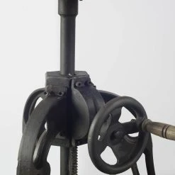 New 🌟 Mercana Emslie III Adjustable Round White Marble Top W/Black Metal Base Dining Table - Off White 🌟