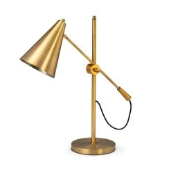 Cheap 🎁 Mercana Fragon I (26"H) Gold-Tone Metal Adjustable Cone Shade Table Lamp - 8.5L X 27.0W X 26.0H 😍