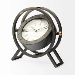 New ⌛ Mercana Gaston Metal Circular Table Clock - 11.8L X 3.1W X 11.4H 👏 -Mercana Shop Mercana Gaston Metal Circular Table Clock
