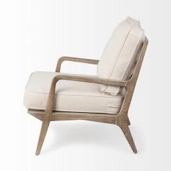 New 🔥 Mercana Harman II Off-White Fabric Seat W/ Ash Wood Frame Accent Chair - 24" W X 30" D X 31"H 🧨 -Mercana Shop Mercana Harman II Chair 2