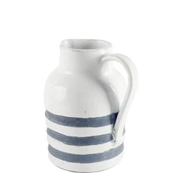 Flash Sale ❤️ Mercana Harmon I Small White Blue Ceramic Jug - 6"W X 7"D X 7"H 😉