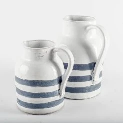 Flash Sale ❤️ Mercana Harmon I Small White Blue Ceramic Jug - 6"W X 7"D X 7"H 😉 -Mercana Shop Mercana Harmon I Small White Ceramic Vase 707e0c2a e1d8 49d8 bf94 508f8cf0fff1