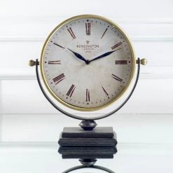 Deals ✨ Mercana Houston Gold Metal Half Moon Base Table Clock - 4.0L X 12.0W X 13.0H 🛒