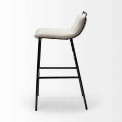 Cheap 🎁 Mercana Kavalan 36" Cream Upholstered Seat Black Metal Base Stool 🧨 -Mercana Shop Mercana Kavalan 3622 Cream Upholstered Seat Black Metal Base Stool 2