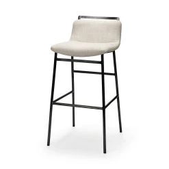 Cheap 🎁 Mercana Kavalan 36" Cream Upholstered Seat Black Metal Base Stool 🧨
