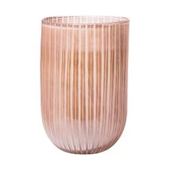 Hot Sale 🎁 Mercana Ladoga Pink Pinstripe Glass Cylindrical Vase - 9.5"W X 9.5"D X 14.5"H 🛒