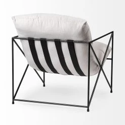 Promo 🎉 Mercana Leonidas Cream Upholstered Padded Seat And Black Metal Frame Accent Chair - 28.5W X 29.5D X 34.0H 👏 -Mercana Shop Mercana Leonidas Chair 4