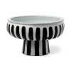 Cheap 🌟 Mercana Lexington White/Black Ceramic Striped Bowl - 14.5"W X 14.5"D X 9.5"H ⭐