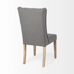 Best Pirce 😀 Mercana Mackenzie II Gray Plush Linen Covering Ash Solid Wood Base Dining Chair - 20.3L X 22.0W X 40.5H 😀 -Mercana Shop Mercana MacKenzie II Dining Chair 4