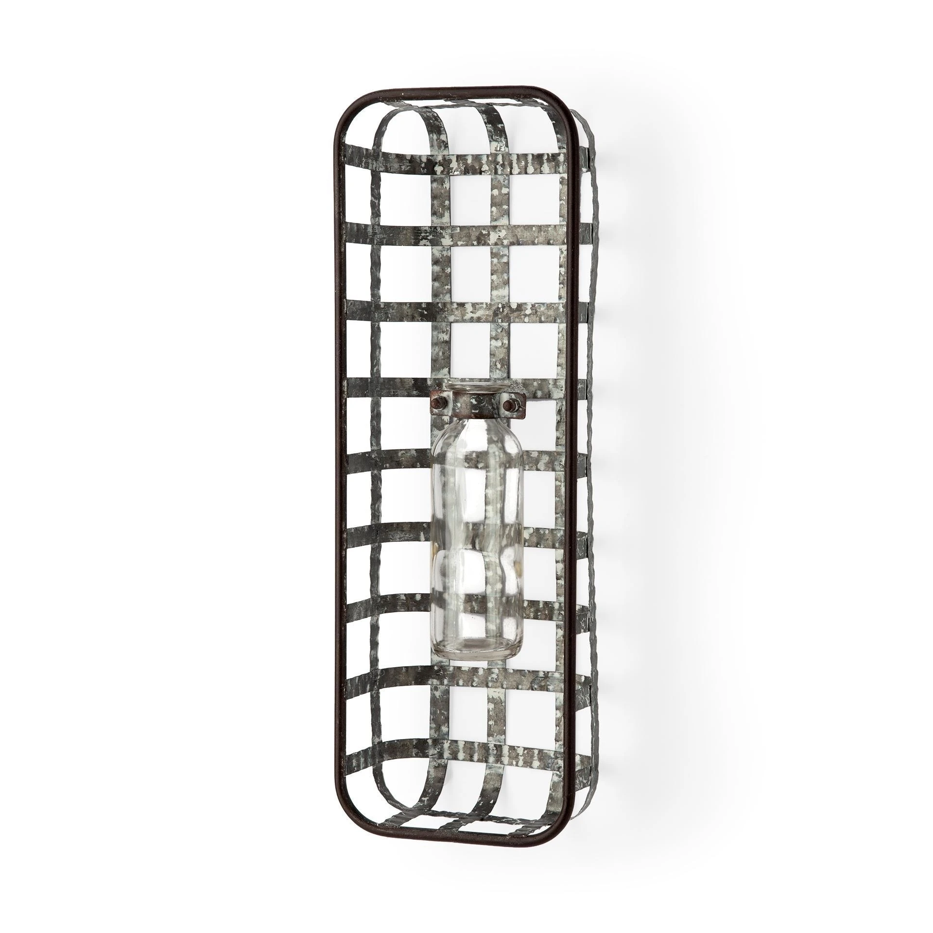 Best Sale 🔔 Mercana Margaret Wall Mounted Basket W/Glass Bottle For Botanicals Or Floral - 5.9L X 3.2W X 16.9H 👏 1 Best Sale 🔔 Mercana Margaret Wall Mounted Basket W/Glass Bottle For Botanicals Or Floral - 5.9L X 3.2W X 16.9H 👏