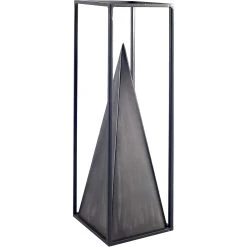Cheap ๐ Mercana Memphis I Black Metal Pyramid In Square Frame Decorative Object, Large - 4.9"W X 4"D X 15.9"H ๐