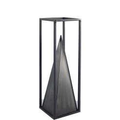 Wholesale ๐ Mercana Memphis II Black Metal Pyramid In Square Frame Decorative Object, Small - 3.9"W X 4"D X 13"H ๐