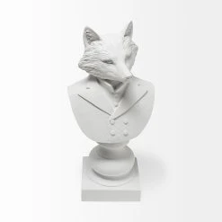 Cheap 😉 Mercana Murray 6L X 5W White Resin Business Fox 😍 -Mercana Shop Mercana Murray resin bust finished in a white suit 2