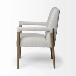 Outlet 😉 Mercana Palisades Cream Fabric Wrap Brown Wood Frame Dining Chair - 23.8L X 28.0W X 36.0H 😉 -Mercana Shop Mercana Palisades I Dining Chair 2