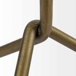 Brand new 🥰 Mercana Pinera II White Live Edge Marble Top W/ Gold Iron Base Accent Table - 19.0L X 19.0W X 23.0H ⭐ -Mercana Shop Mercana Pinera II 19 x 23 Triangluar Gold Iron Base White Marble Top Accent Table 2