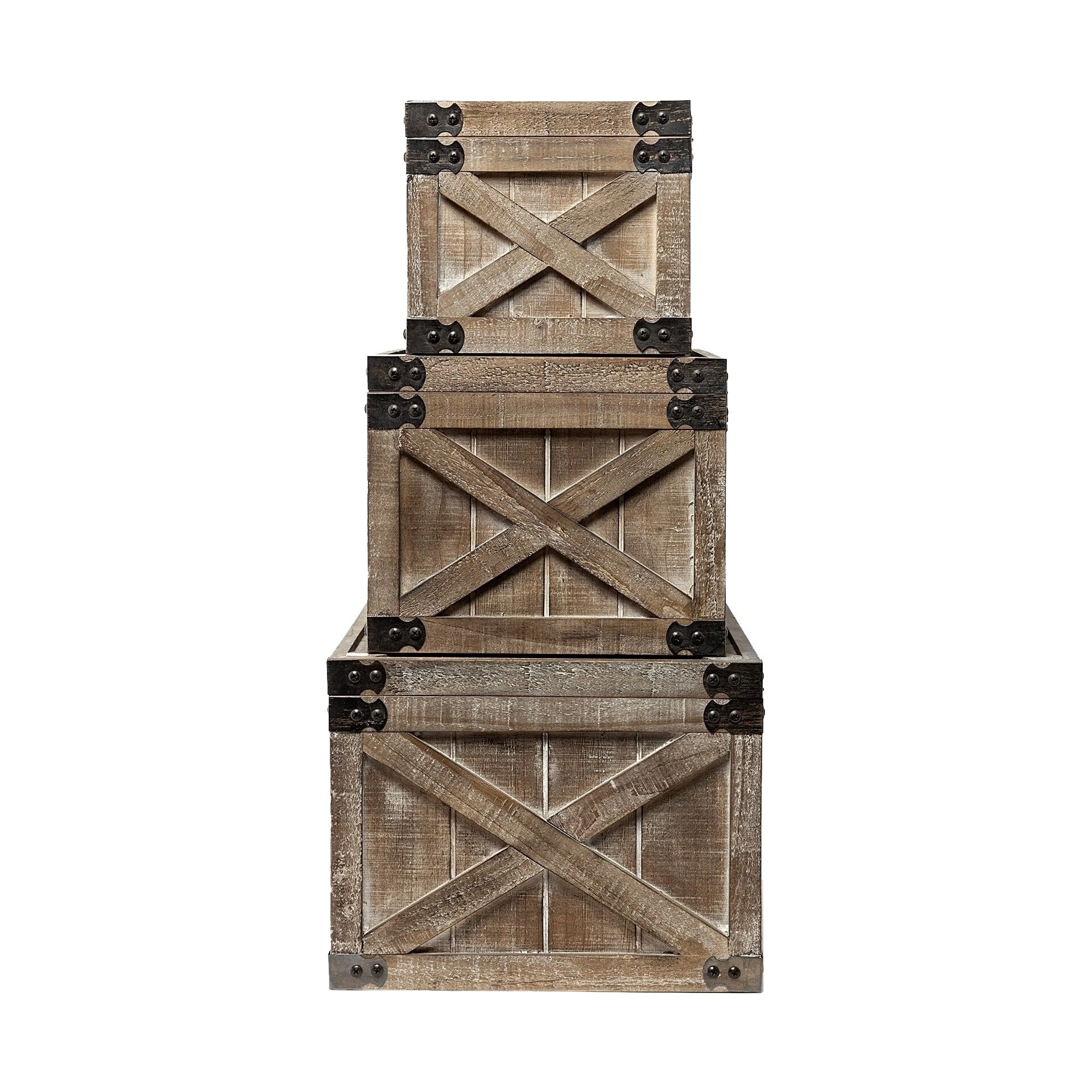 Hot Sale ✨ Mercana Port Moody Set Of Three Brown Wooden Decorative Boxes 💯 3 Hot Sale ✨ Mercana Port Moody Set Of Three Brown Wooden Decorative Boxes 💯 - Image 3