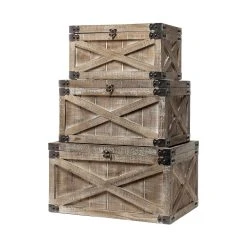 Hot Sale โจ Mercana Port Moody Set Of Three Brown Wooden Decorative Boxes ๐ฏ