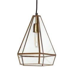 Top 10 ✨ Mercana Prima Gold Metal And Glass Pyramid Pendant Light - 10"W X 10"D X 13"H ✨