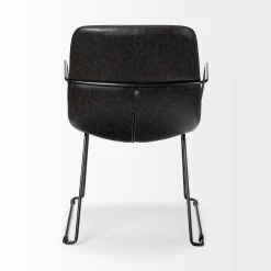 Promo 🥰 Mercana Sawyer II Black Faux-Leather Seat W/Black Iron Frame Dining Chair - 23"W X 25"D X 33"H ✔️ -Mercana Shop Mercana Sawyer I Dining Chair 3