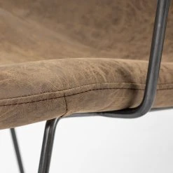 Brand new 🎁 Mercana Sawyer II Brown Faux-Leather Seat W/Black Iron Frame Dining Chair - 23"W X 25"D X 33"H 😀 -Mercana Shop Mercana Sawyer II Dining Chair 5