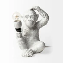 Top 10 🛒 Mercana Simia White Resin Playful Monkey Table Lamp - 9"W X 9"D X 12"H 👍