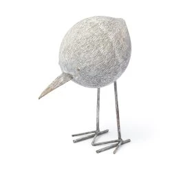 Brand new ⌛ Mercana Snipe II (7"H) Wooden Bird Ornament With Metal Feet In Whitewash - 6.0L X 6.0W X 7.0H 🔔