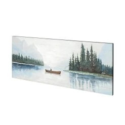 Best Pirce 👍 Mercana Solitude Canoe On The Lake Original Hand Painted On Wood Oil Painting 🥰
