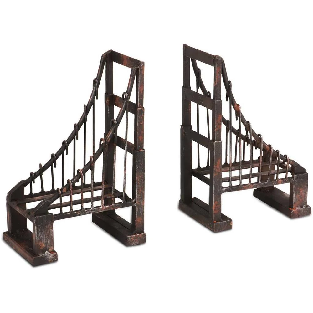 Coupon 👏 Mercana Suspension Wrought Iron Suspension Bridge Bookend - 19.0L X 3.9W X 10.0H 🎉 1 Coupon 👏 Mercana Suspension Wrought Iron Suspension Bridge Bookend - 19.0L X 3.9W X 10.0H 🎉